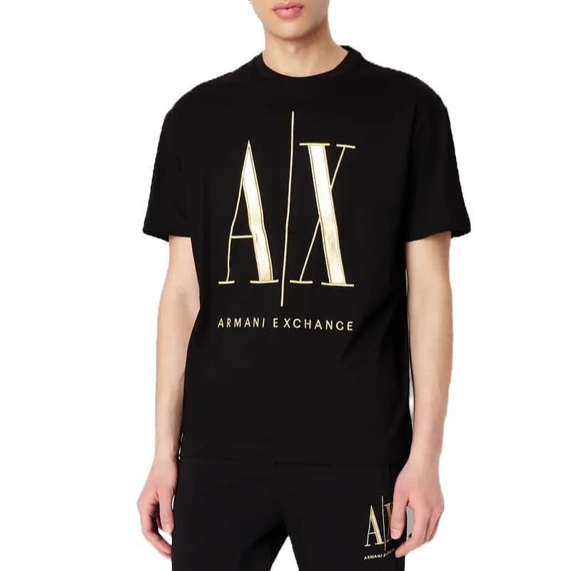 T-SHIRT ARMANI EXCHANGE LOGO DORE NOIR