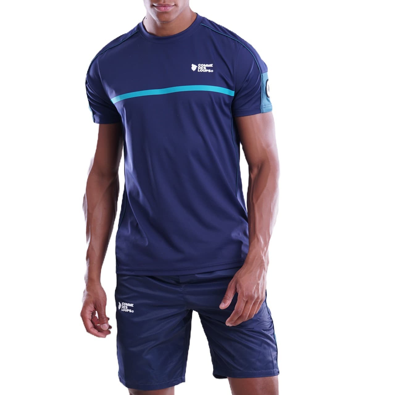 ENSEMBLE T-SHIRT & SHORT RUN BLUE COMME DES LOUPS