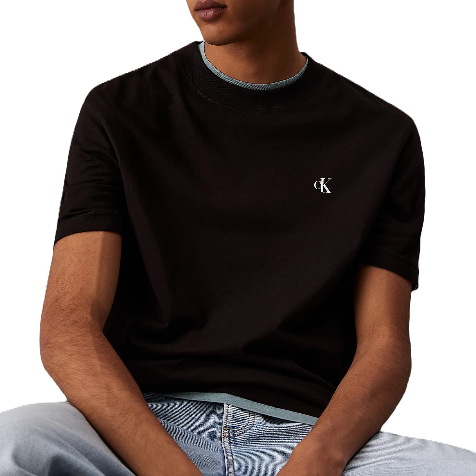 T-SHIRT CALVIN KLEIN LOGO AU DOS NOIR