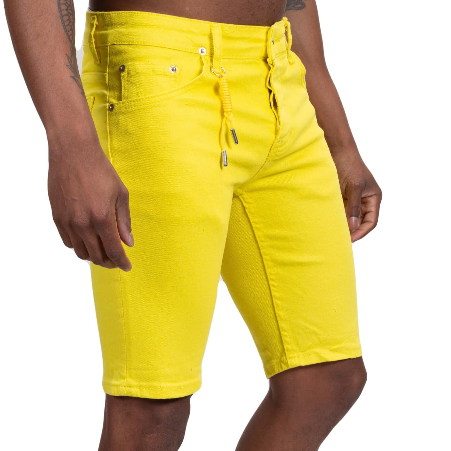 BERMUDA JEAN COUPE SLIM UNIPLAY JAUNE