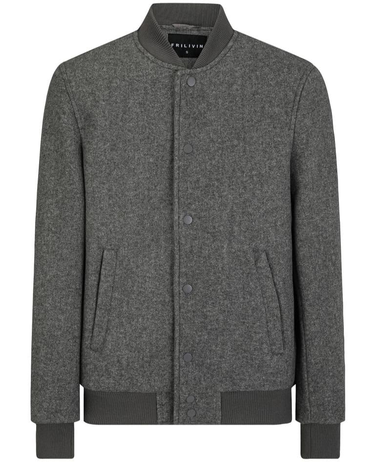 VESTE A BOUTON GRIS FONCÉ