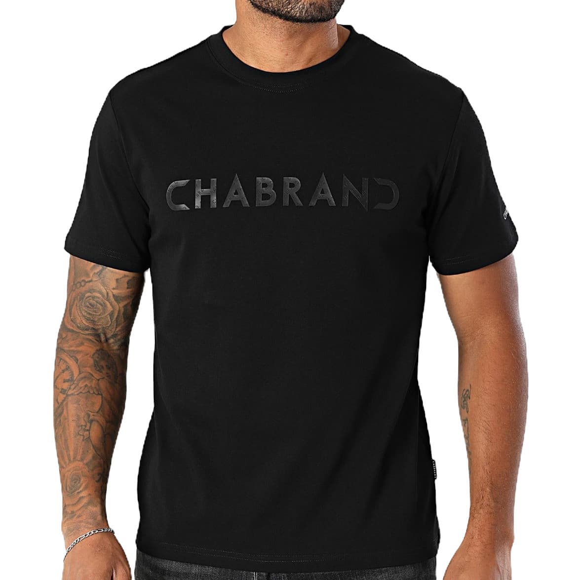 T-SHIRT CHABRAND NOIR LOGO SILICONE