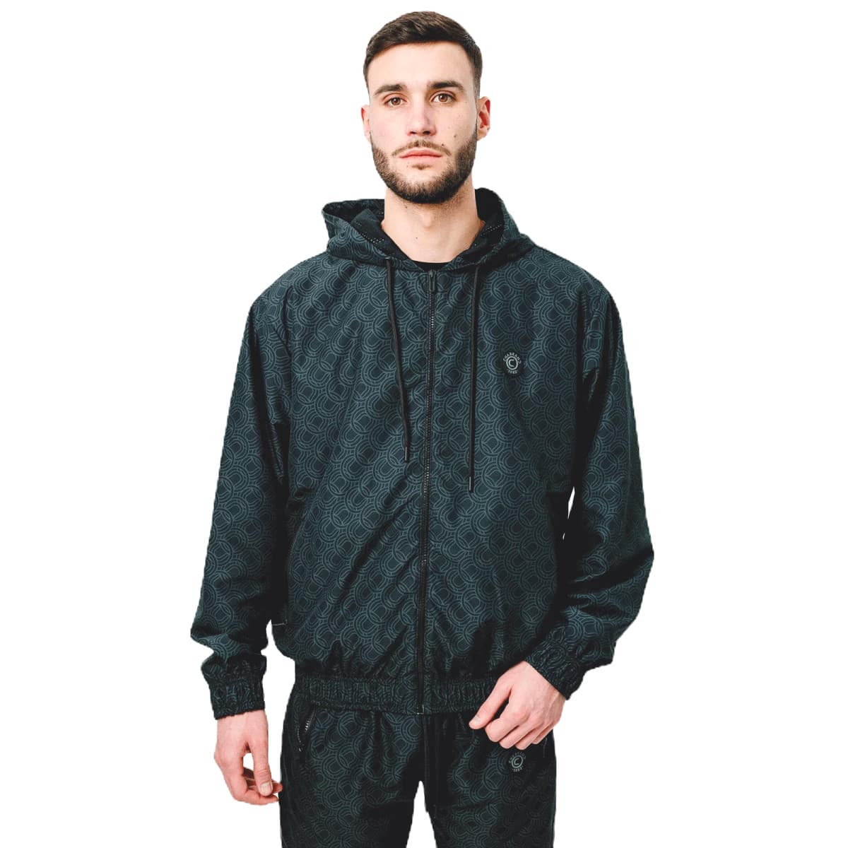 VESTE A CAPUCHE MONOGRAMME CHABRAND NOIR