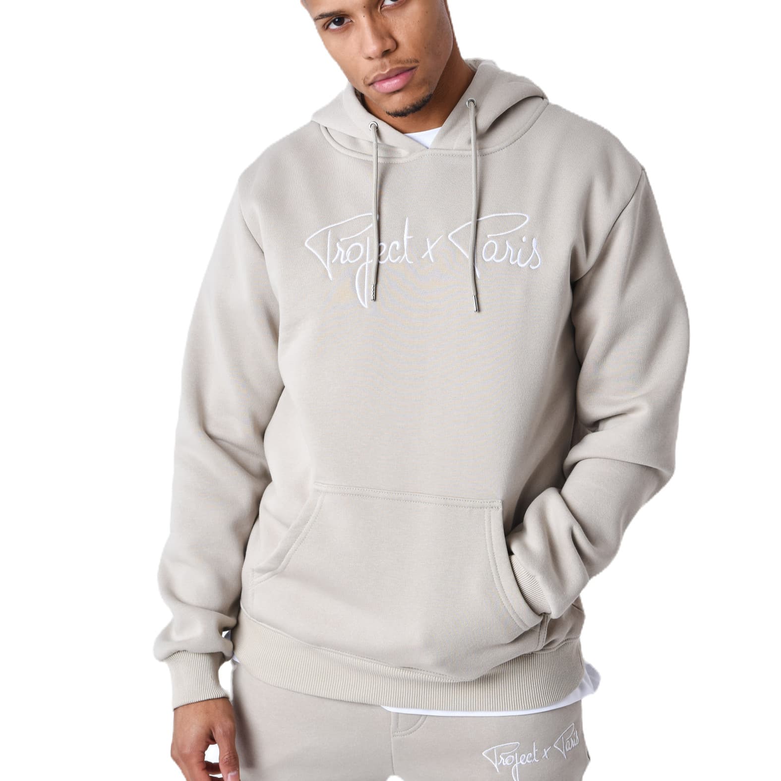 SWEAT A CAPUCHE UNISEXE ESSENTIALS PROJECT X PARIS GRIS FUME