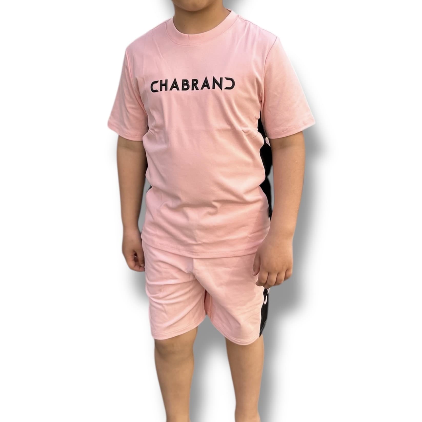 ENSEMBLE SHORT & T-SHIRT CHABRAND JUNIOR LOGO 3D VIEU ROSE