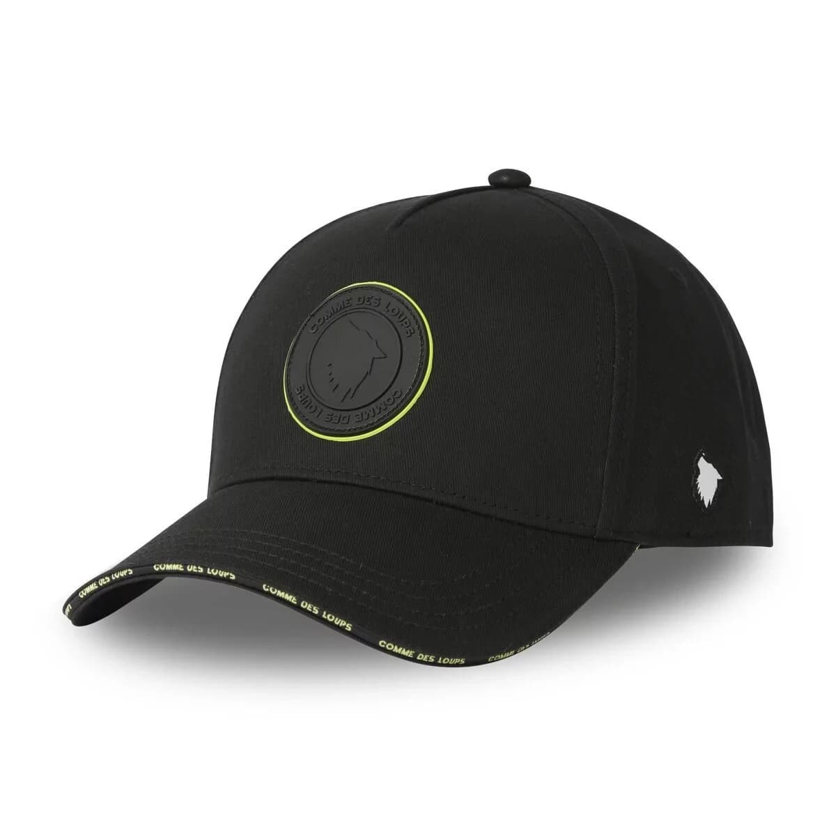 CASQUETTE COMME DES LOUPS AVEC BADGE RUBBER NOIR FLUO