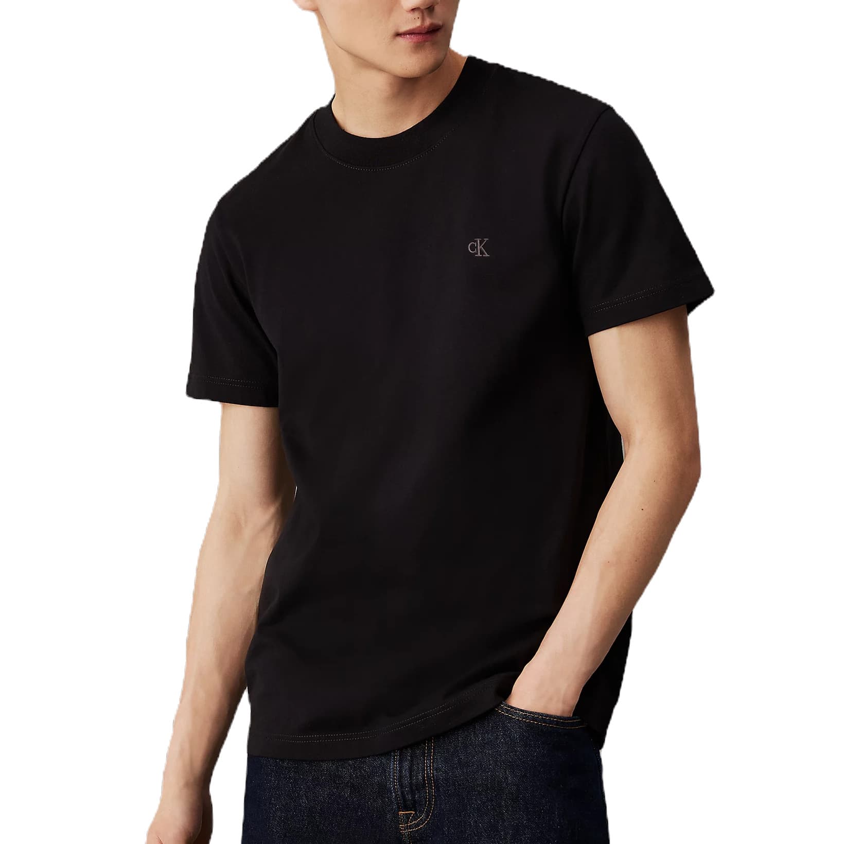 T-SHIRT CALVIN KLEIN EN JERSEY ÉPAIS NOIR