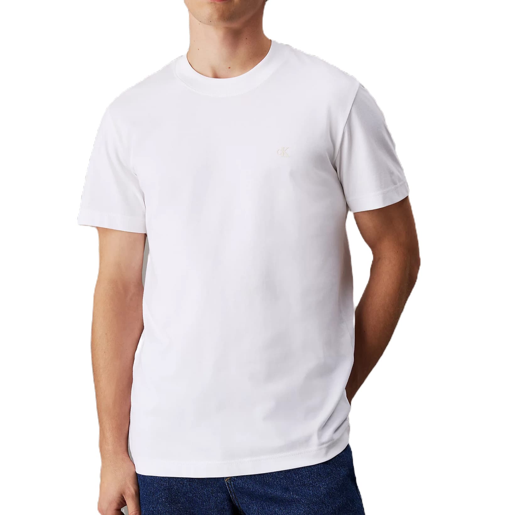 T-SHIRT EN JERSEY ÉPAIS AVEC MONOGRAMME BLANC