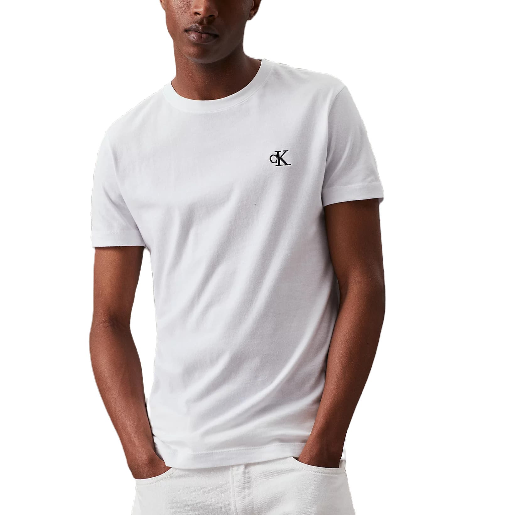 T-SHIRT CALVIN KLEIN SLIM EN COTON BLANC