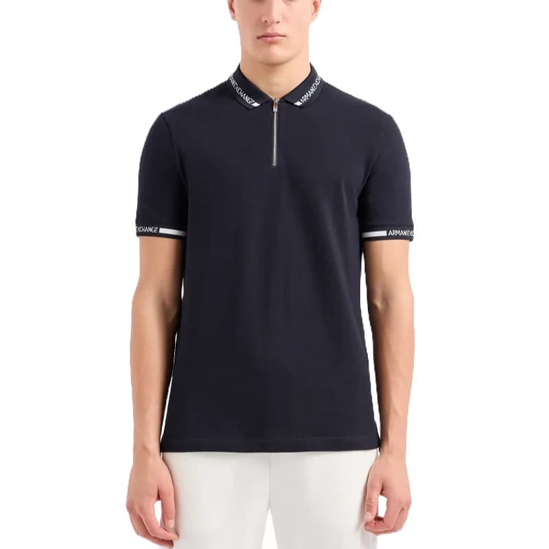 POLO ARMANI EXCHANGE ZIPPE MARINE