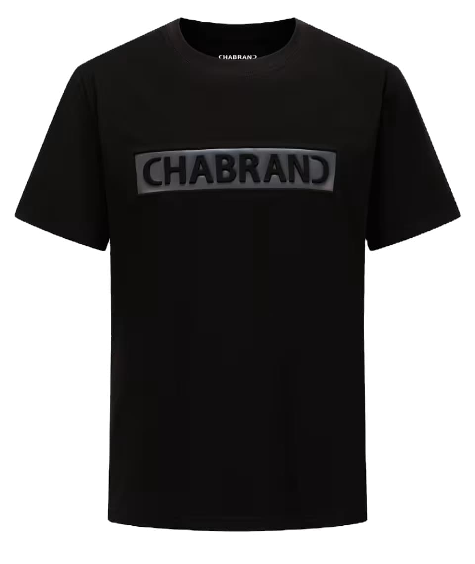 T-SHIRT CHABRAND LOGO ENCADRE NOIR