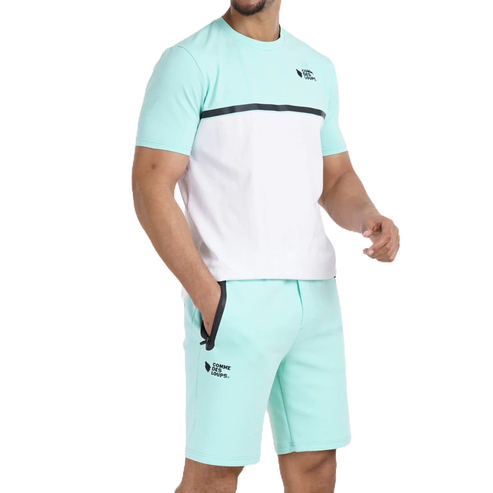 ENSEMBLE SHORT T-SHIRT COMME DES LOUPS EVEREST VERT