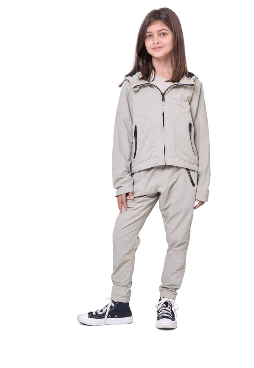 ENSEMBLE À CAPUCHE ZIPPÉE EN NYLON JUNIOR BEIGE