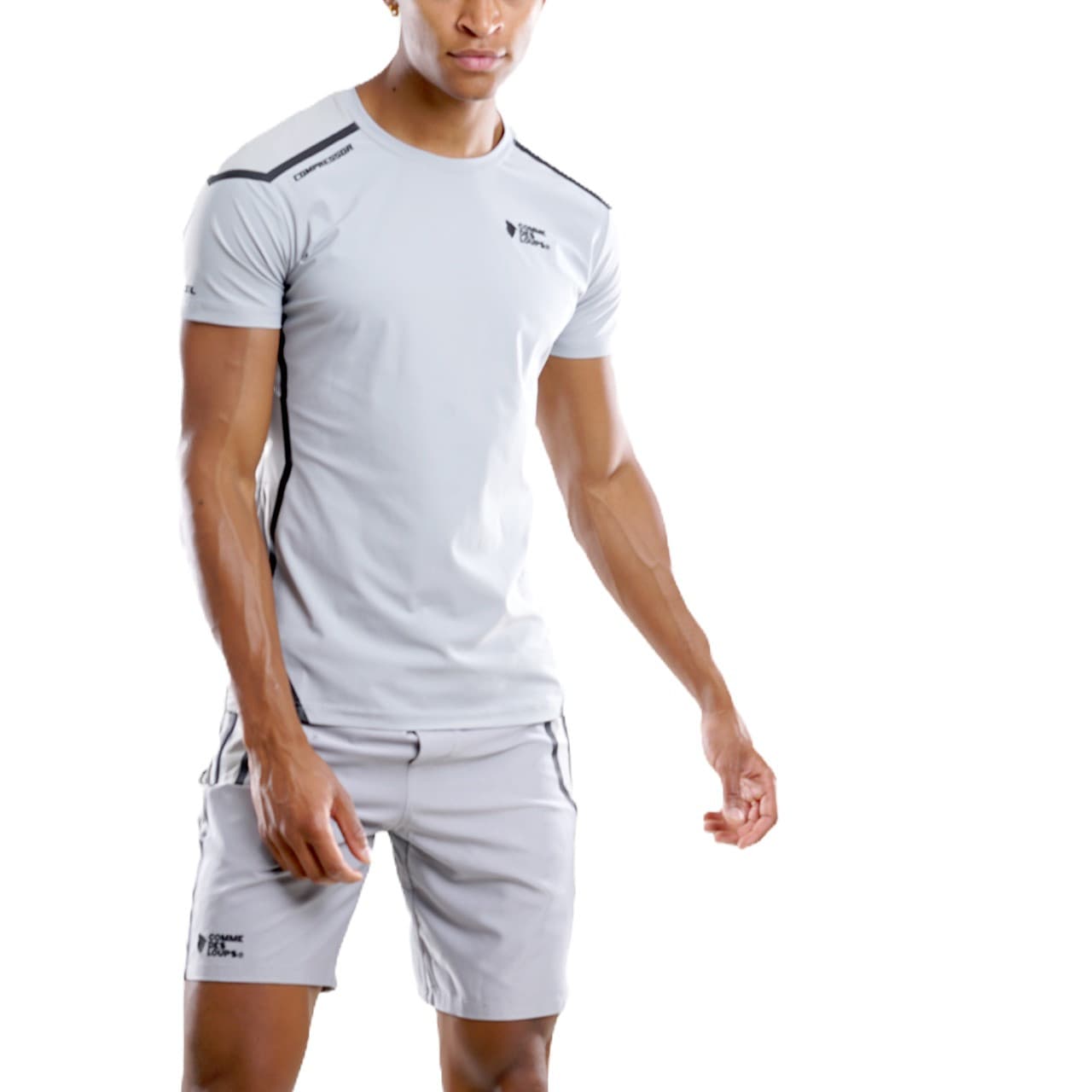 ENSEMBLE T-SHIRT & SHORT COMPRESSOR GRIS COMME DES LOUPS