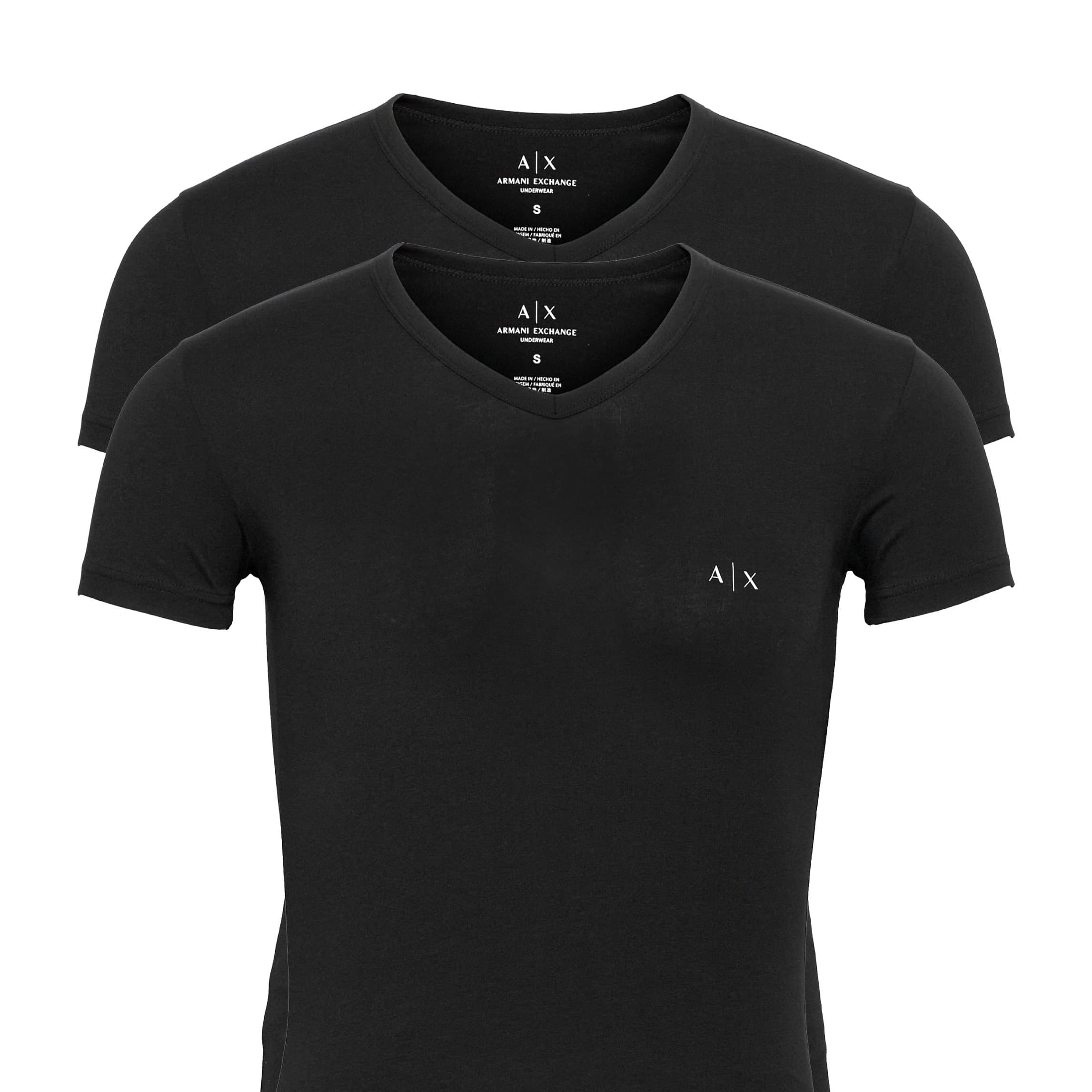 LOT DE 2 TSHIRTS NOIR COL V ARMANI EXCHANGE