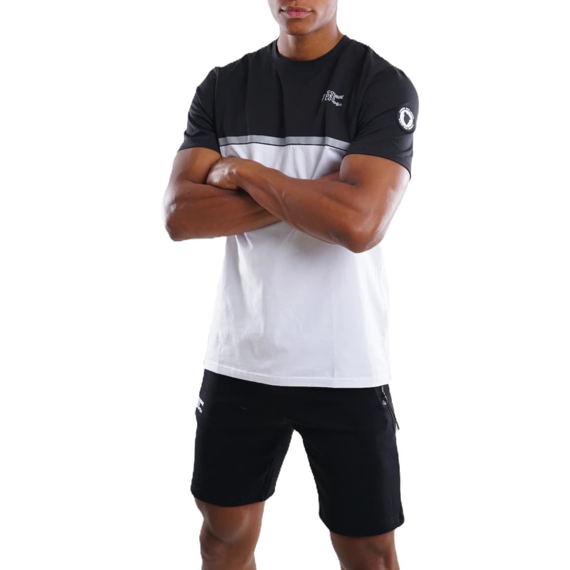 ENSEMBLE SHORT T-SHIRT COMME DES LOUPS EVEREST NOIR REFLECHISSANT