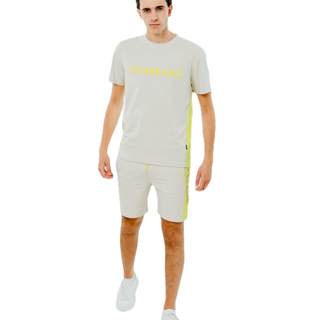 ENSEMBLE SHORT & T-SHIRT BICOLORE CHABRAND GREIGE