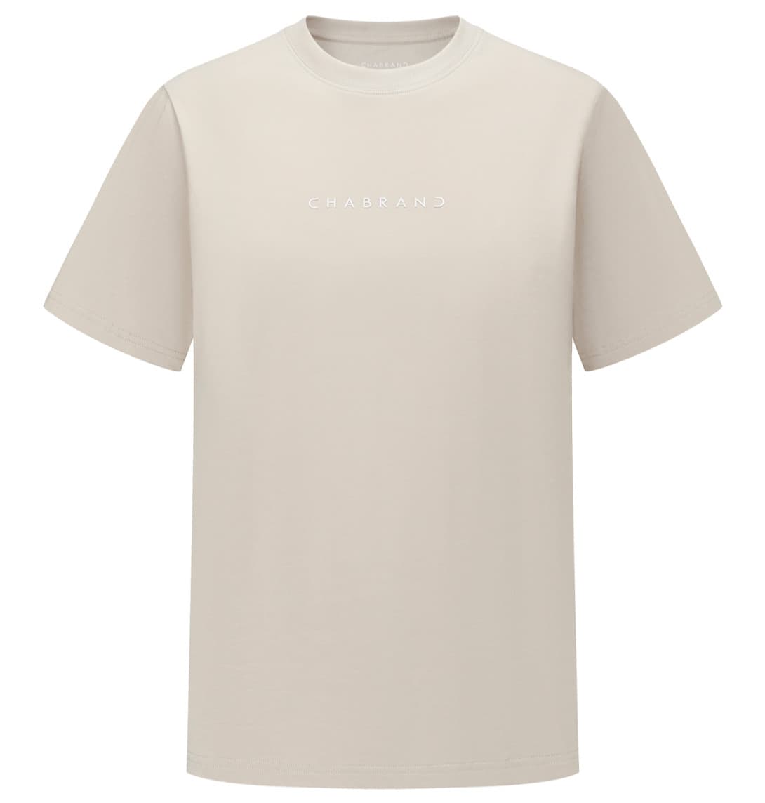 T-SHIRT LOGO CENTRÉ CHABRAND GREIGE