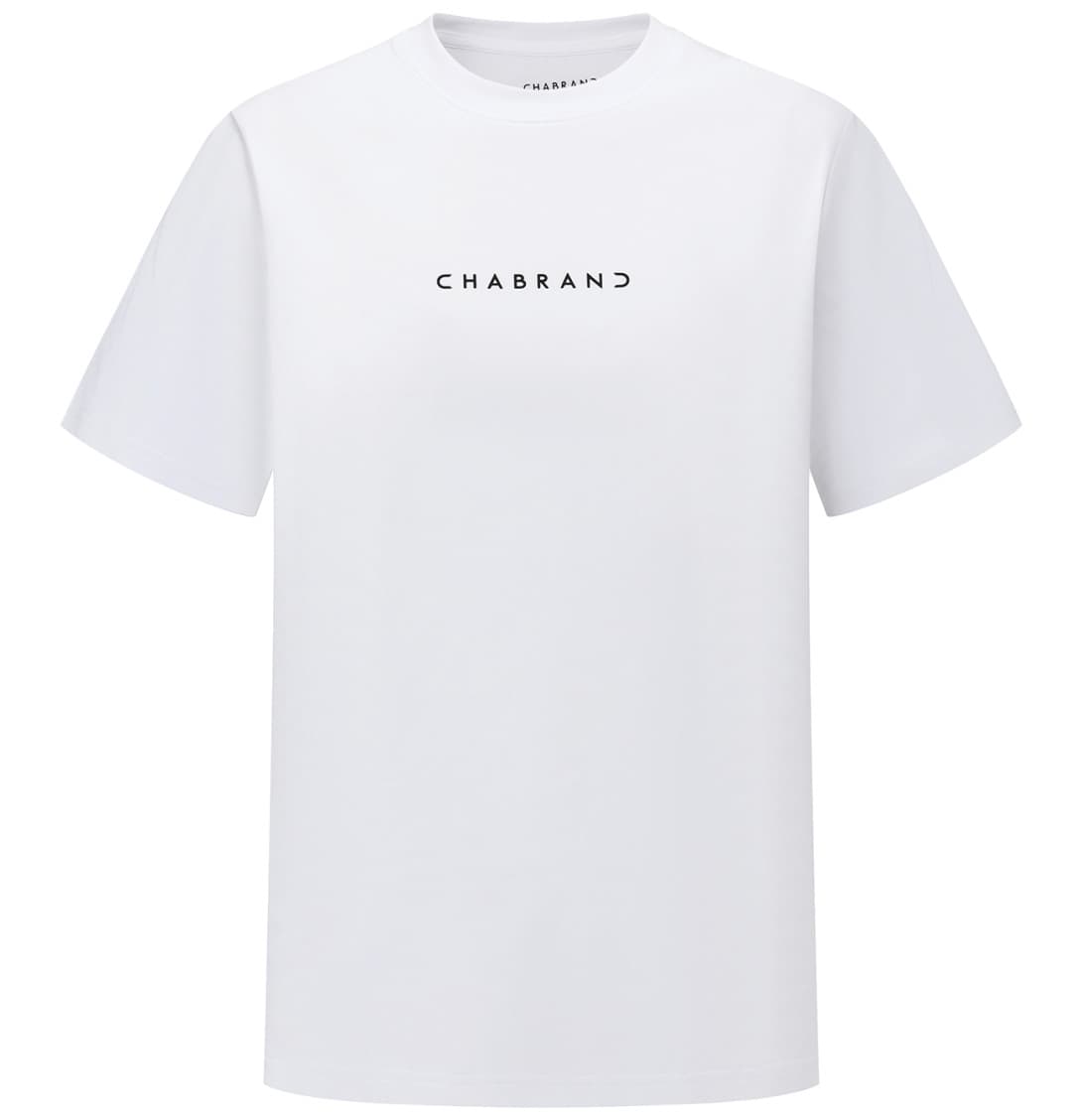T-SHIRT LOGO CENTRÉ CHABRAND BLANC