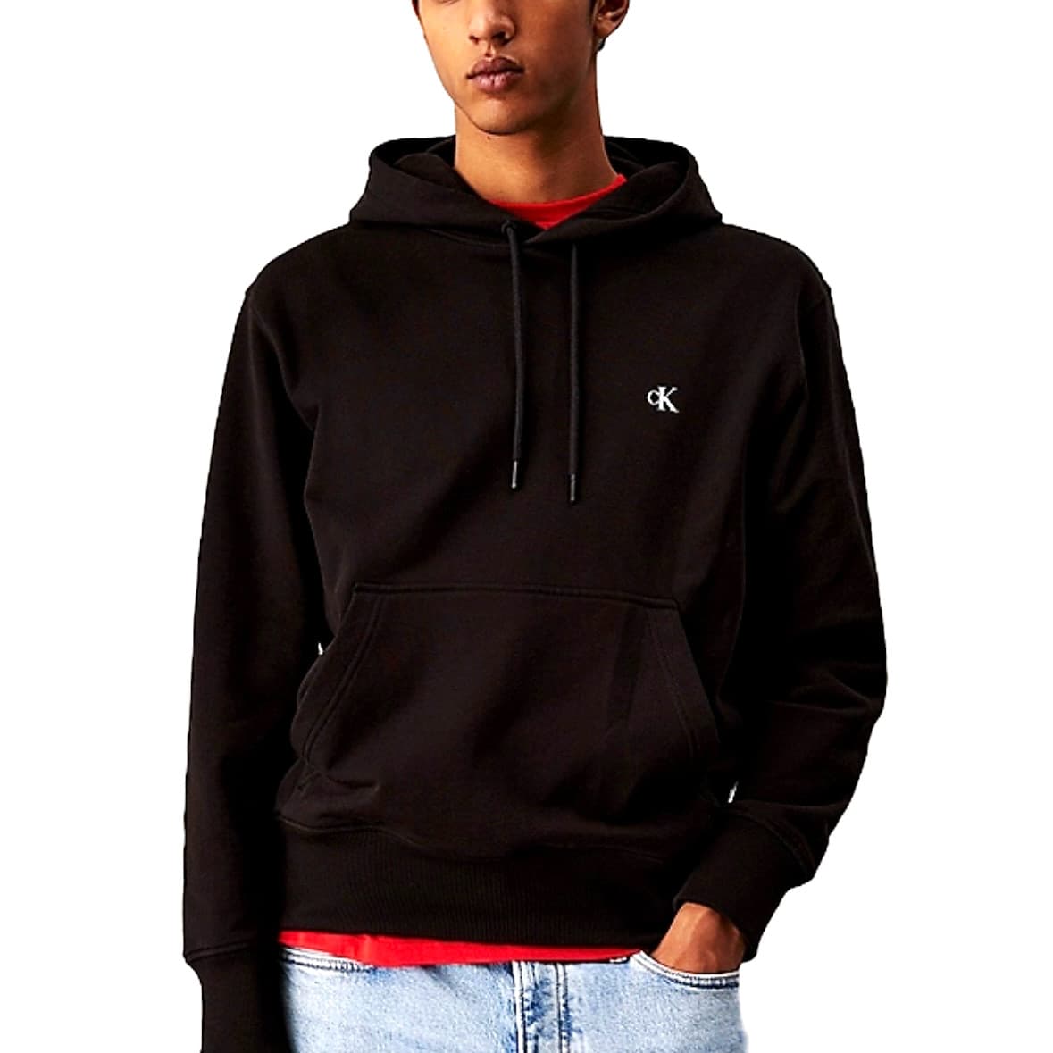 SWEAT À CAPUCHE CALVIN KLEIN LOGO IMPRIMÉ GRAPHIQUE DANS LE DOS NOIR