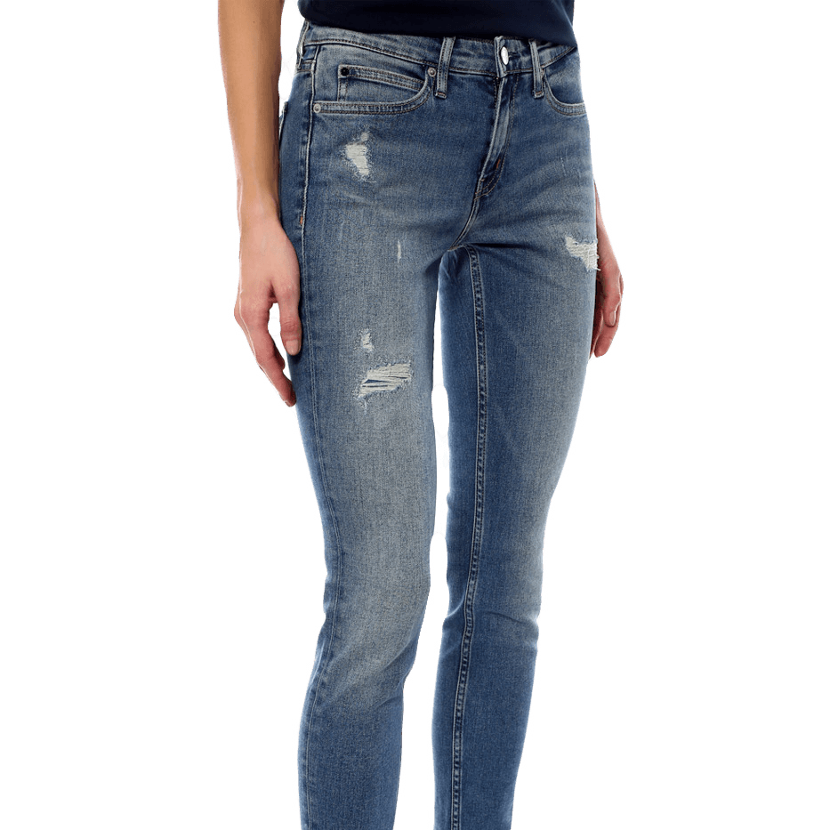 JEANS FEMME CALVIN KLEIN JEANS DÉCHIRÉ DÉLAVÉ