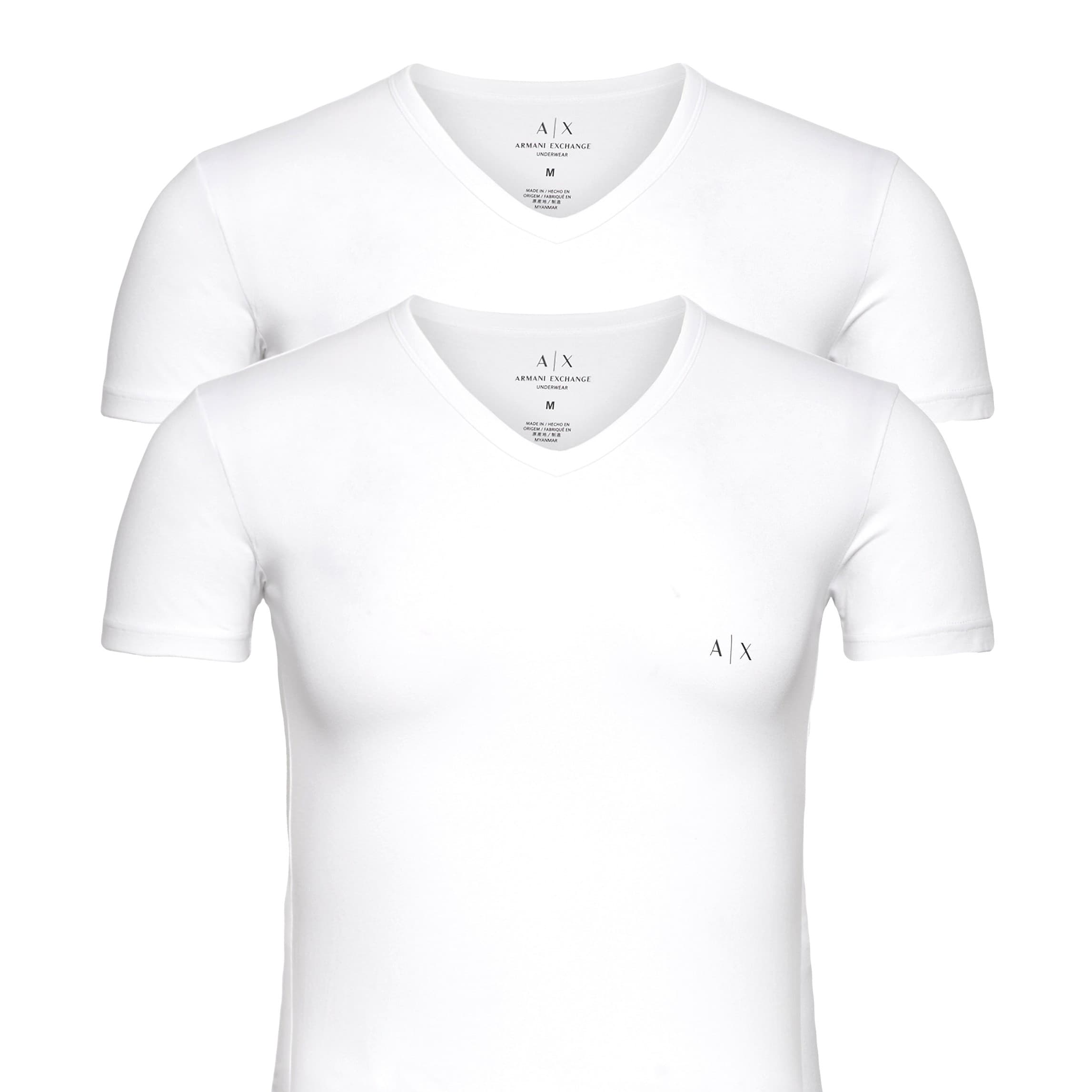 LOT DE 2 TSHIRTS BLANC COL V ARMANI EXCHANGE