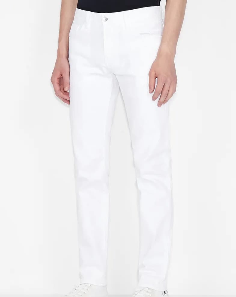 JEAN ARMANI EXCHANGE BLANC COUPE SLIM ESSENTIEL