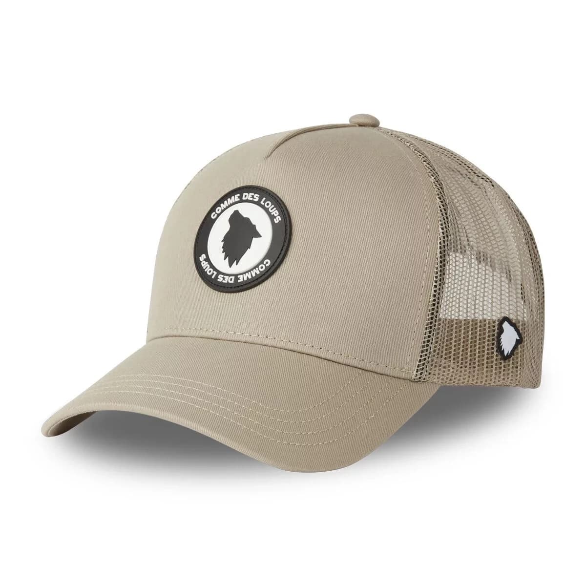 CASQUETTE COMME DES LOUPS MESH ET BADGE RUBBER BEIGE