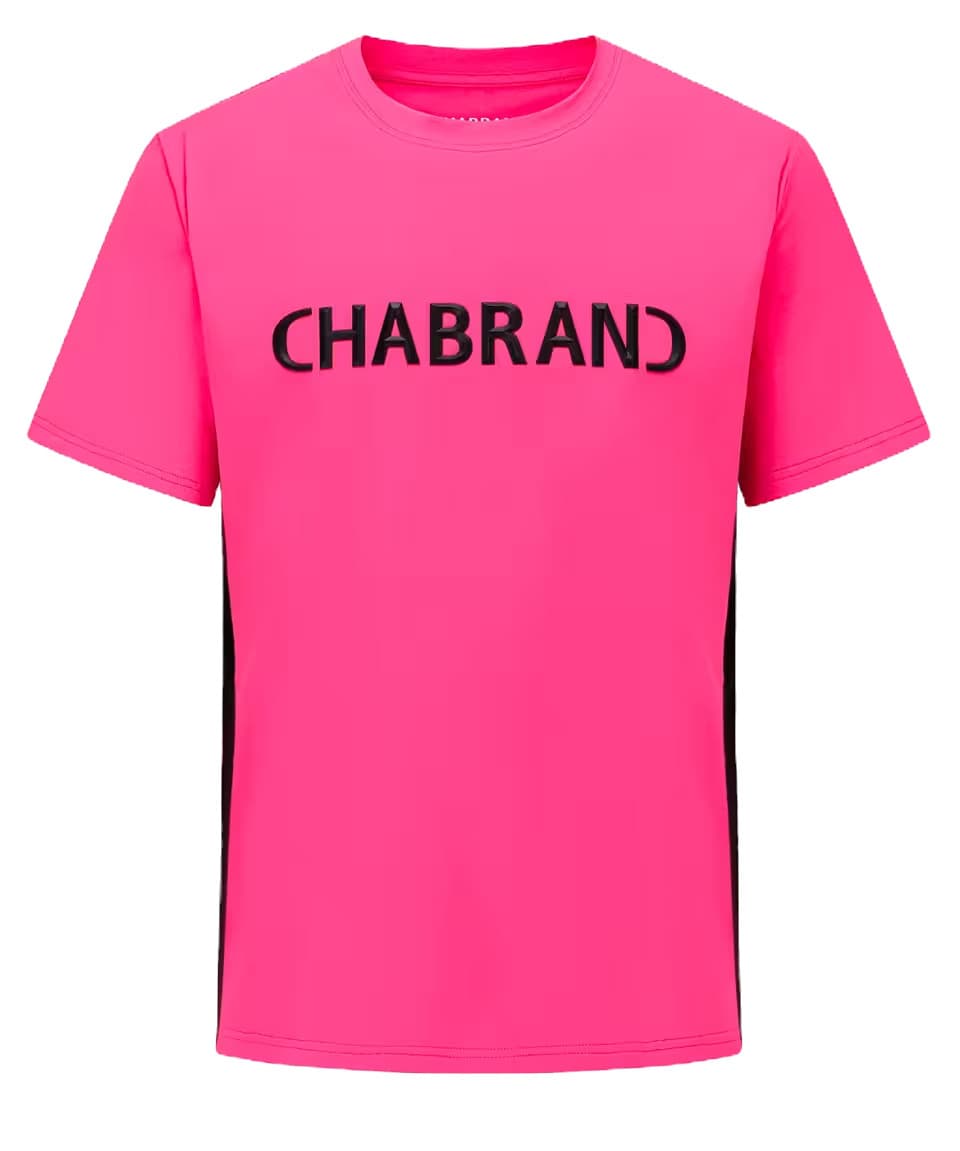 T-SHIRT CHABRAND LOGO RELIEF ROSE NOIR