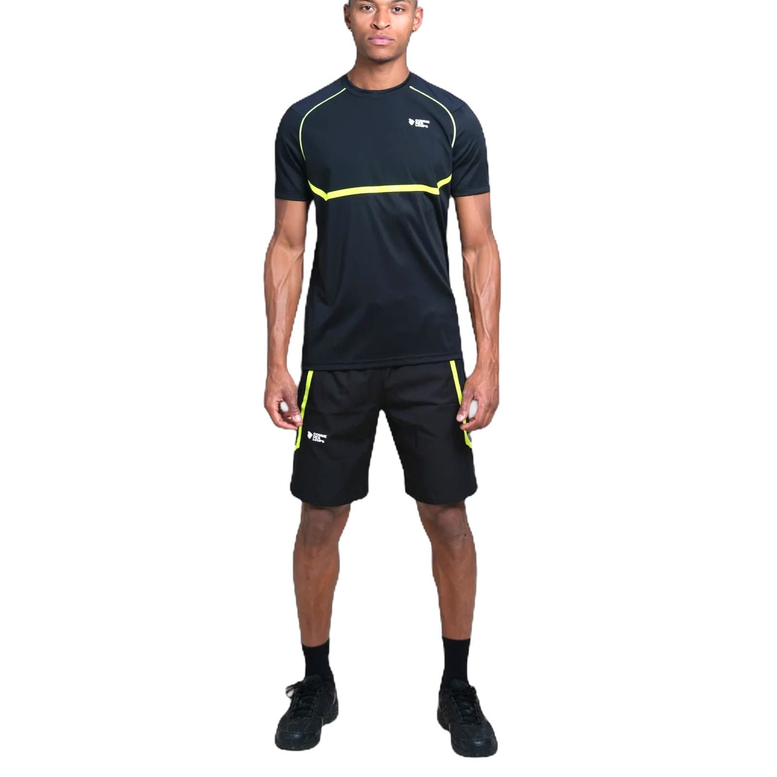 ENSEMBLE SHORT T-SHIRT COMME DES LOUPS BALTIRUN NOIR FLUO