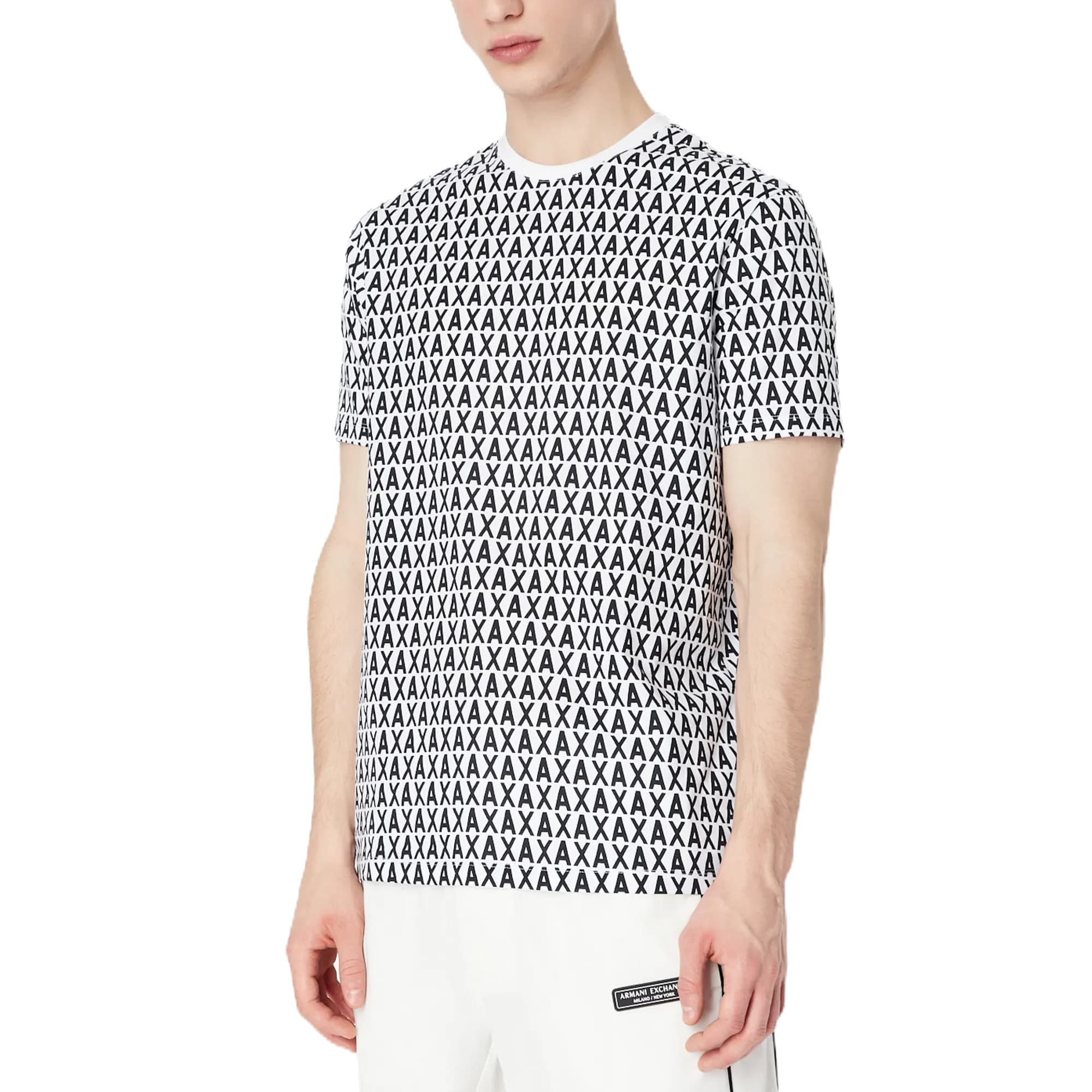 T-SHIRT ARMANI EXCHANGE BASIC LOGO FANTAISIE BLANC