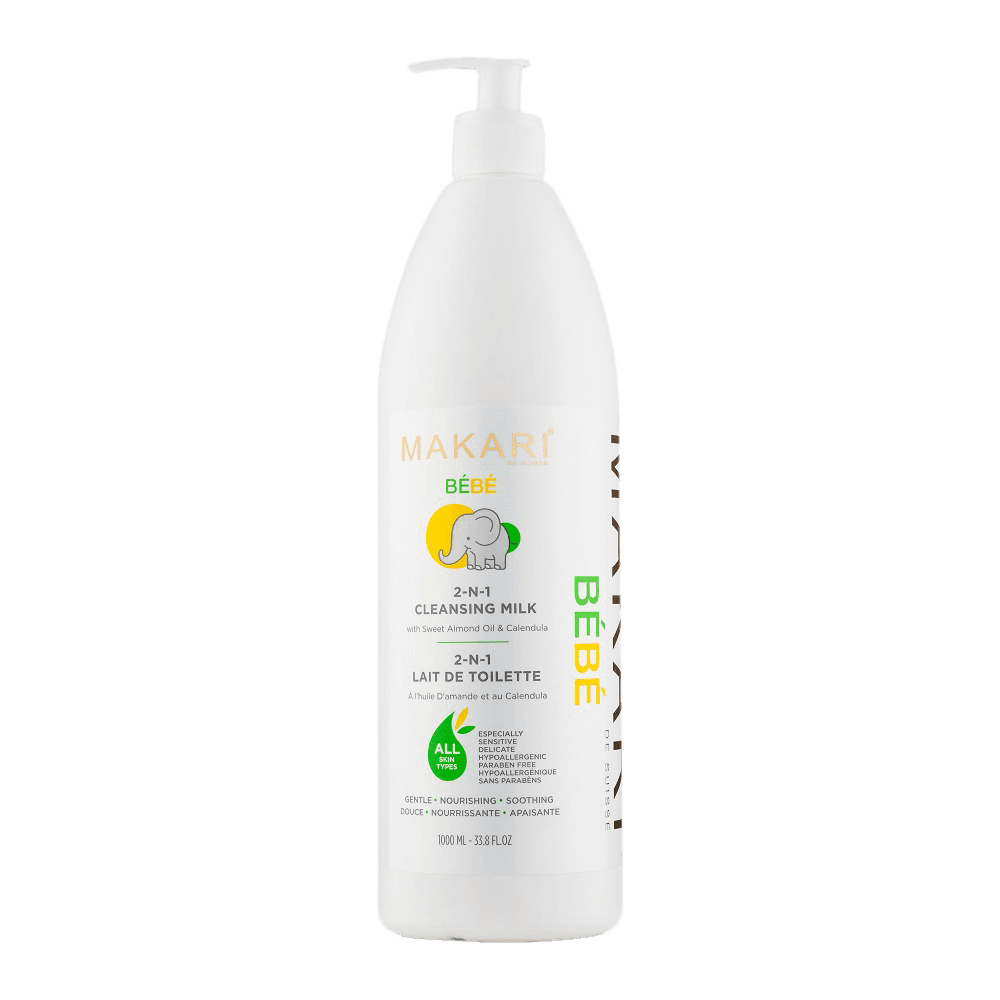 Lait de toilette pour Bébé- Temps de Bain Apaisant, hydratant 1000ML-Makari