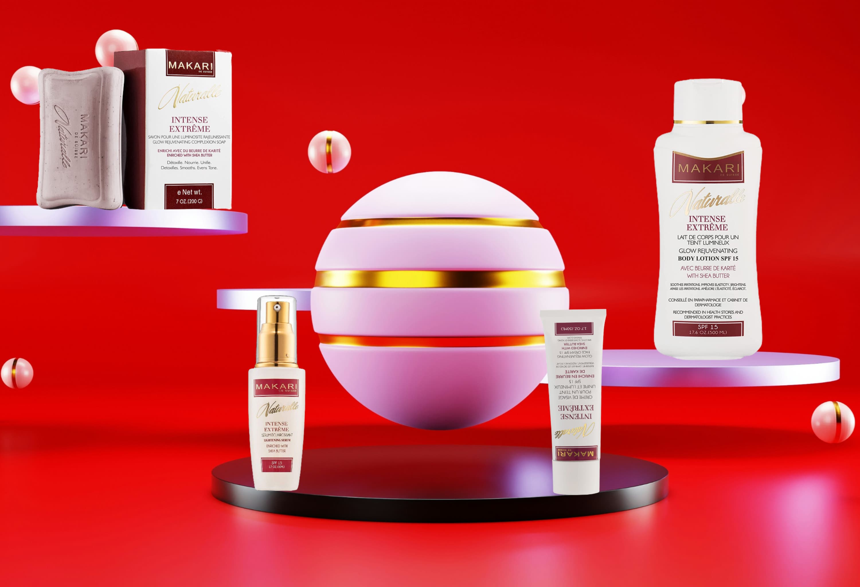 Gamme Naturalle Intense crème, savon, lait et sérum-Makari