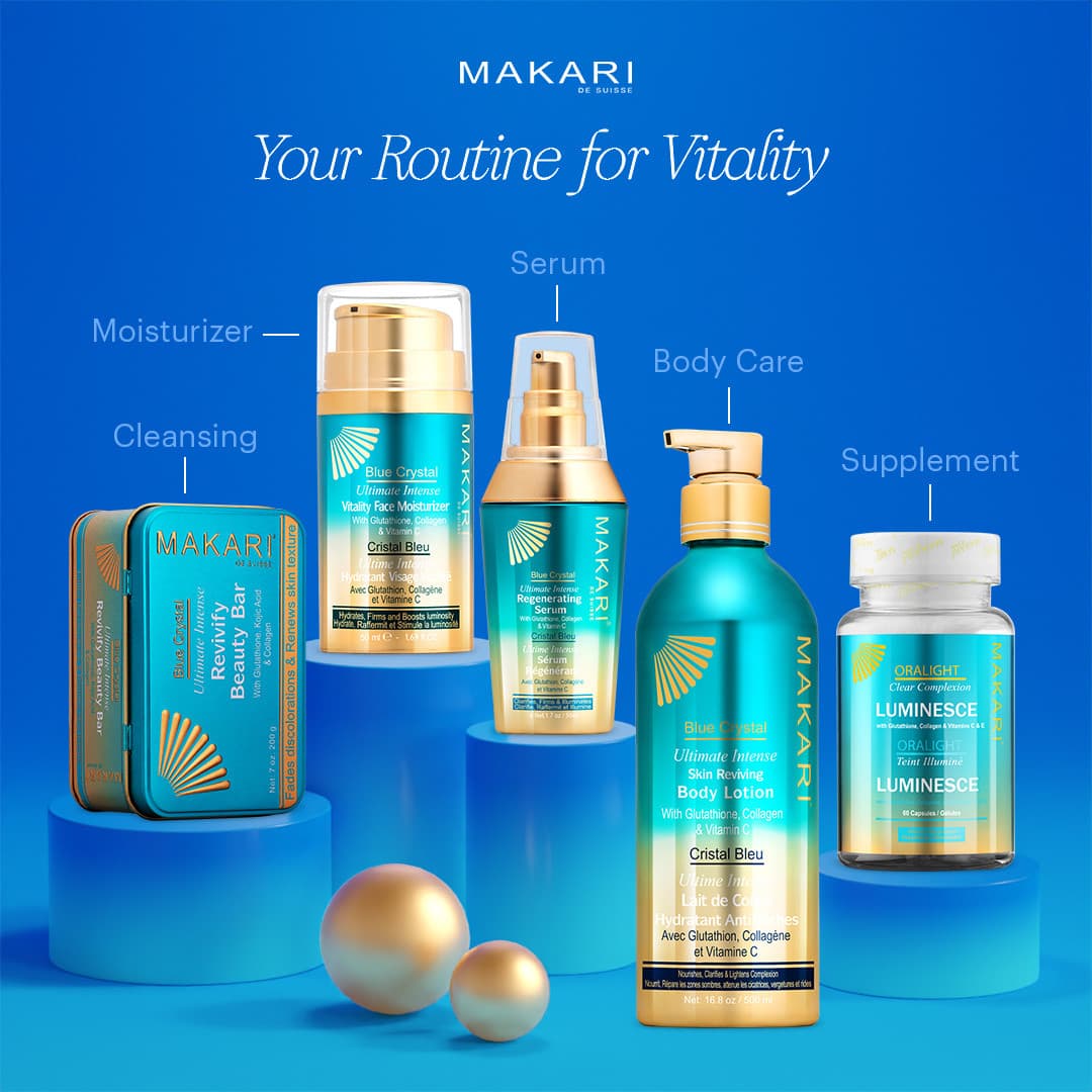 Gamme Blue Crystal éclaircissante sans les gellules-Makari