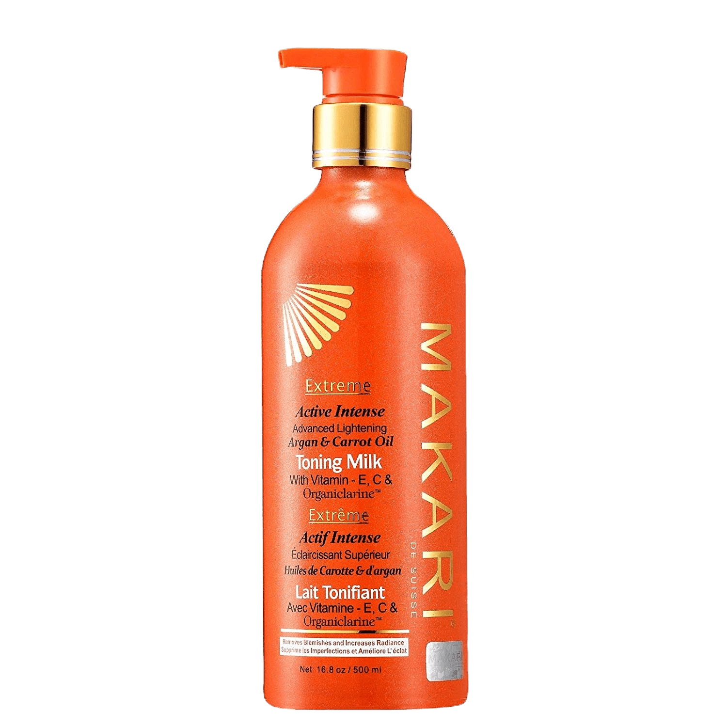 Lait extrême corps Clarifiant à l'huiles d’Argan & de Carotte 500 Ml-Makari