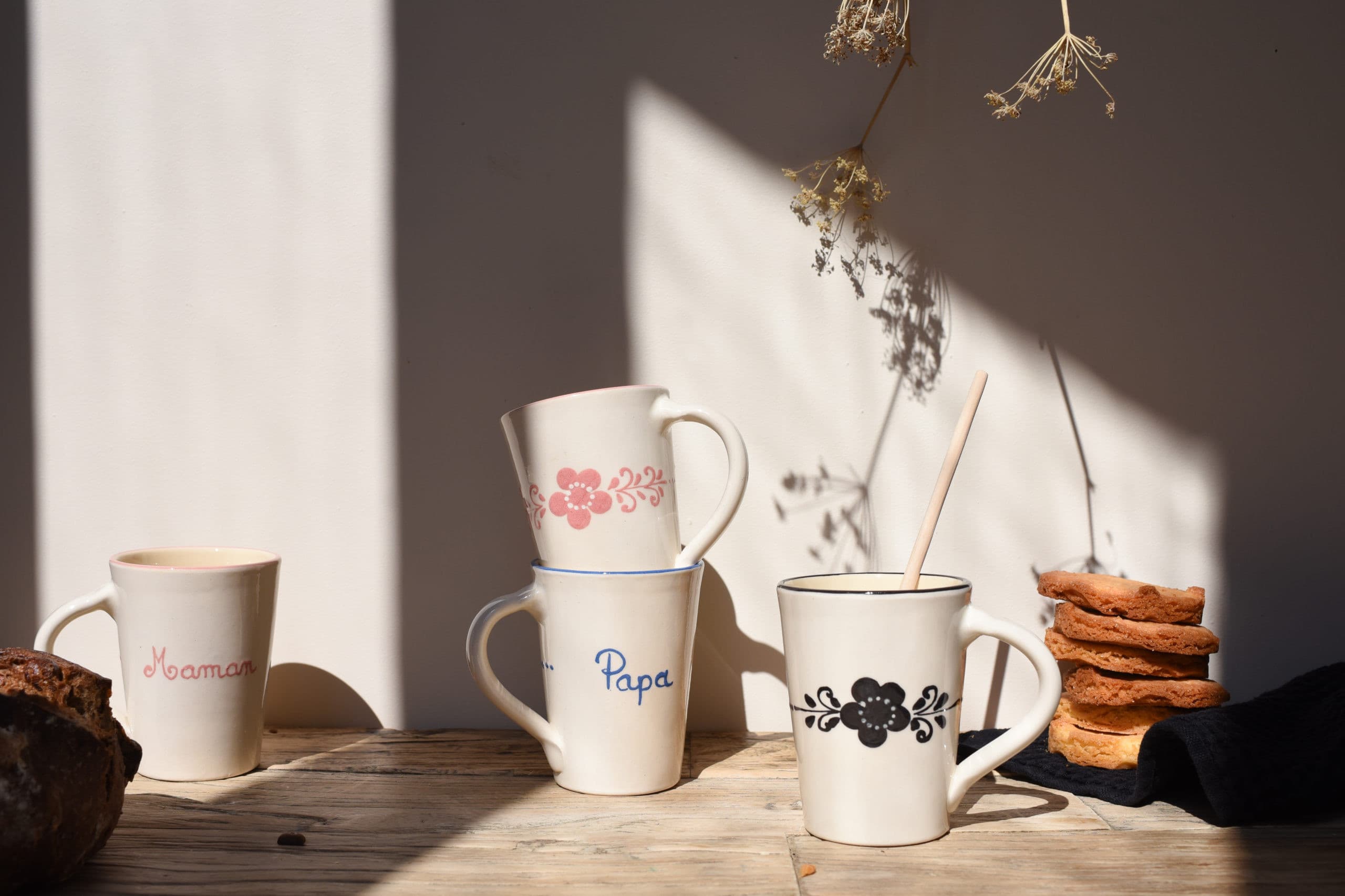 Mug Fleur "Papa" "Maman" - Maison Roussot