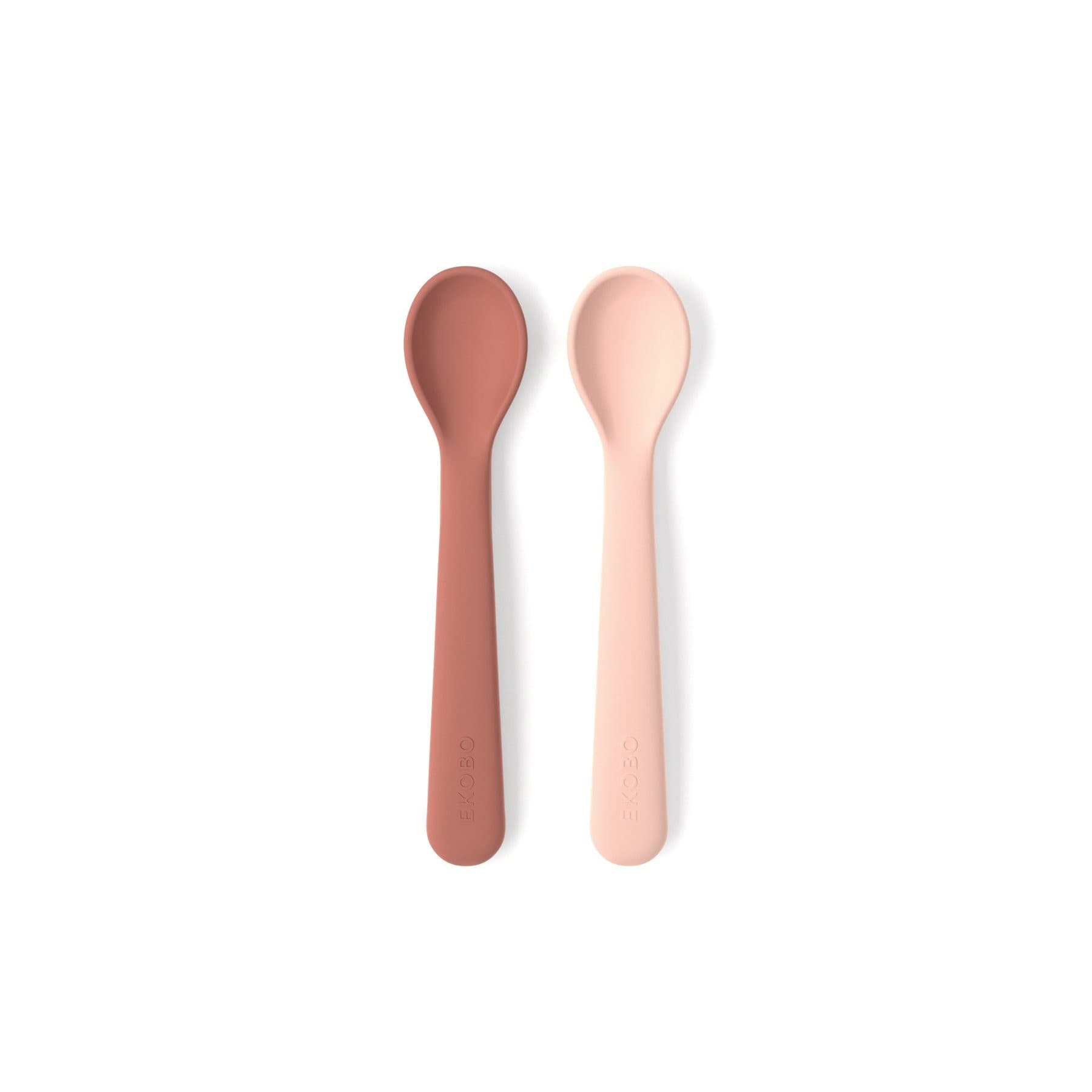 Set 2 cuillers en silicone coloris Blush / Mimosa