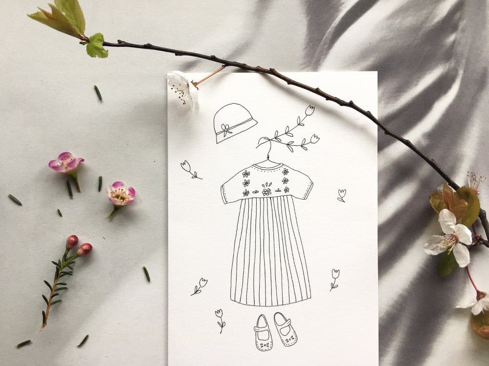 Carte double avec enveloppe Robette ou Salopette