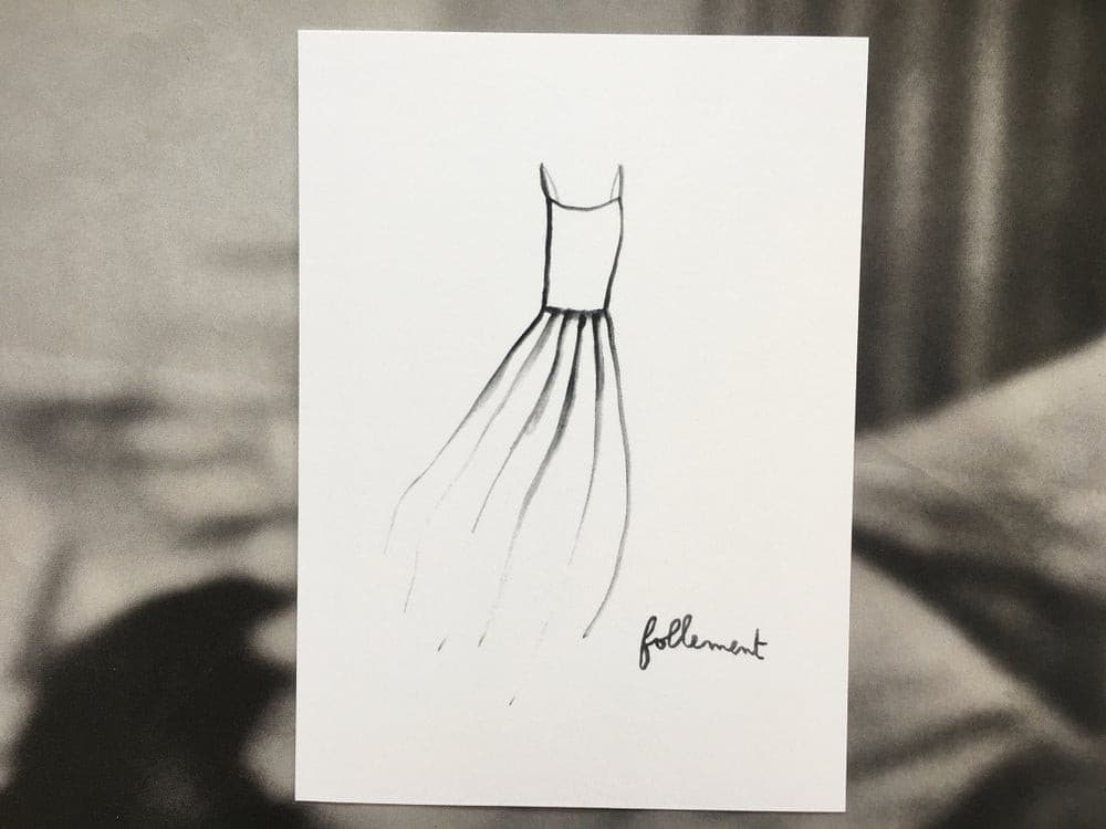 Grande carte simple "follement"