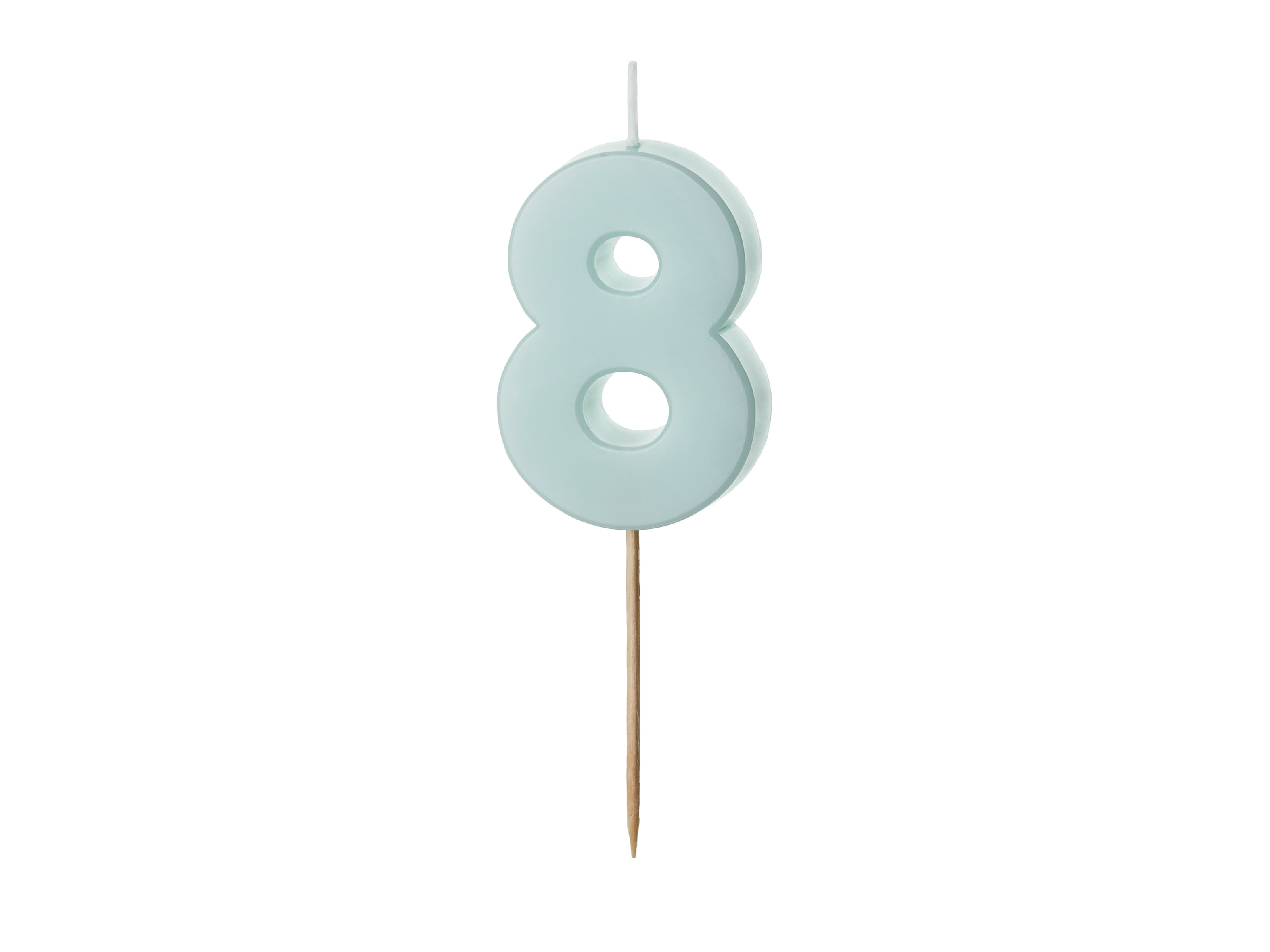 Bougie chiffre bleu clair 8