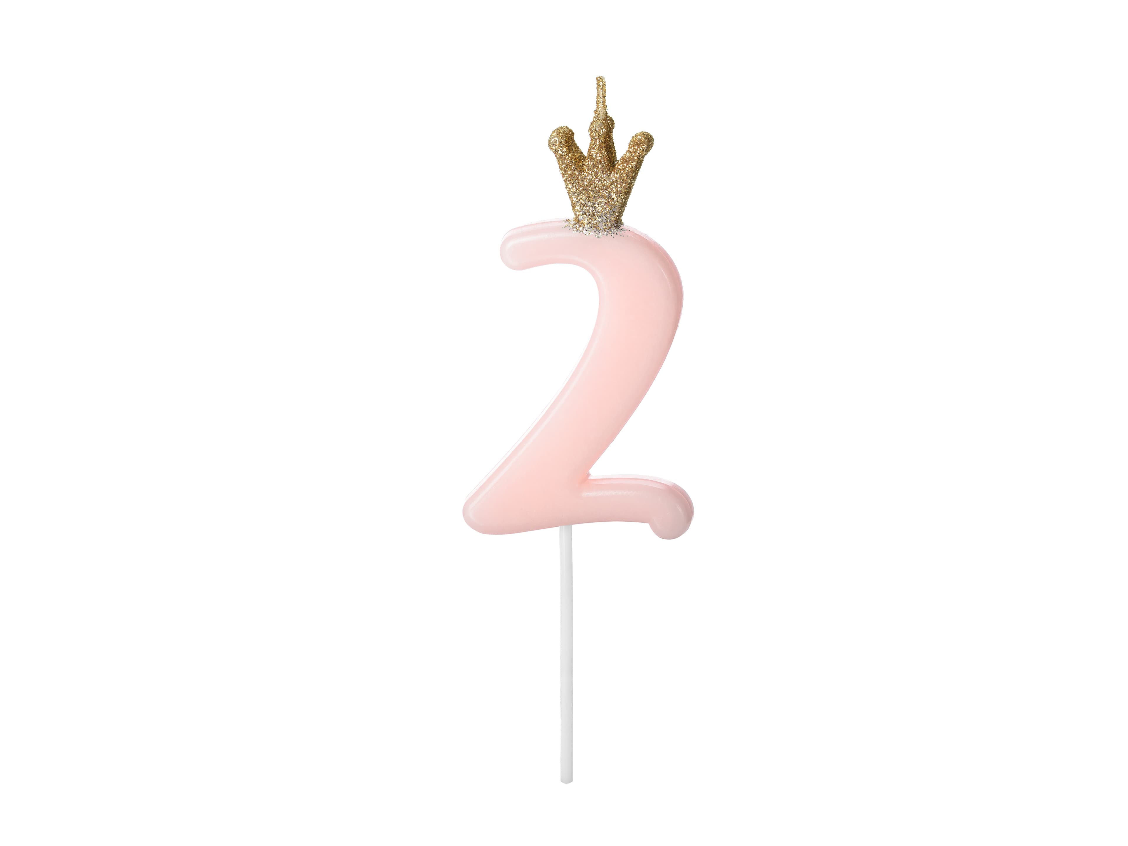 Bougie chiffre avec couronne dorée pailletée 2