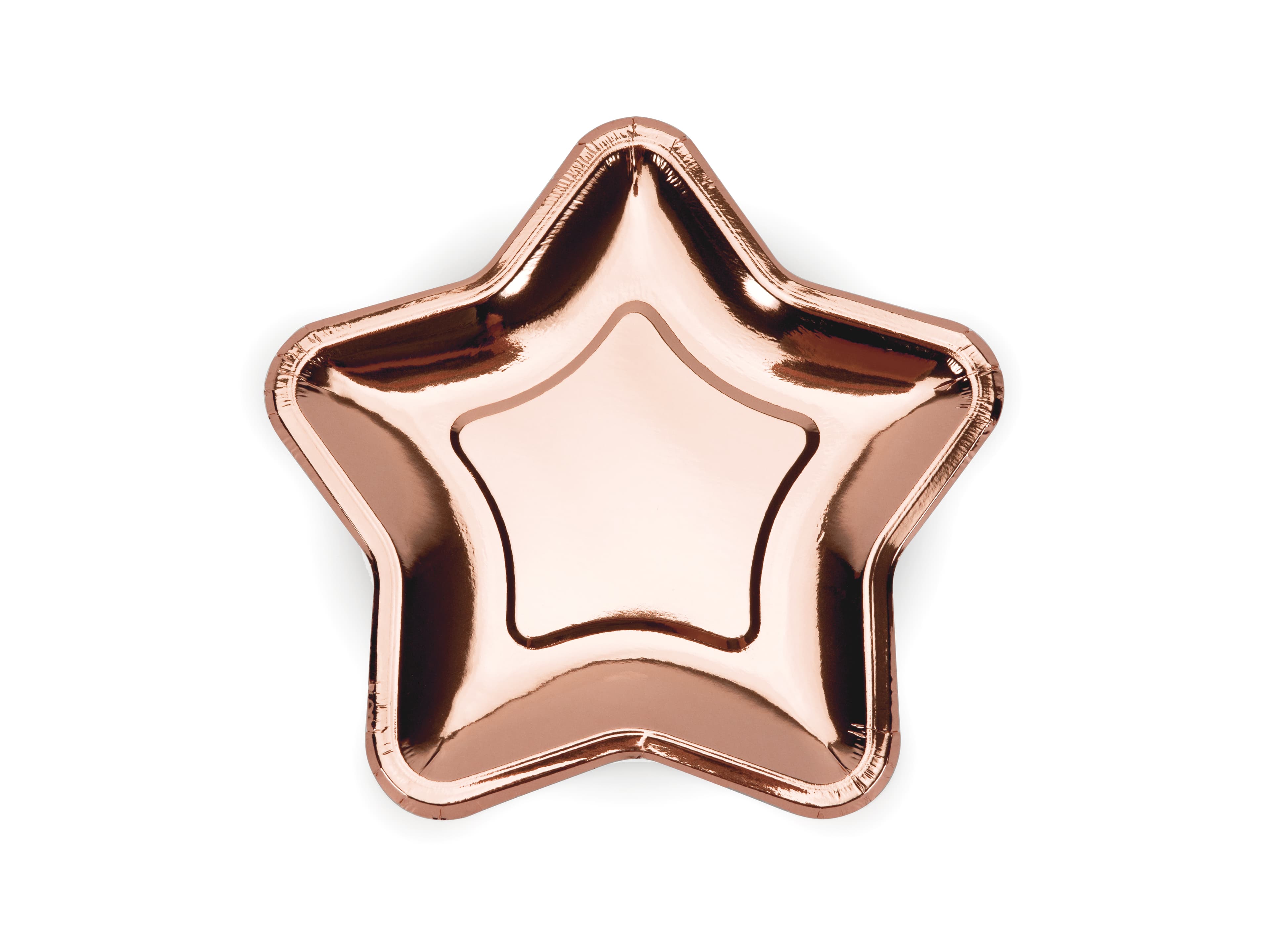 Lot de 6 assiettes étoile or rose