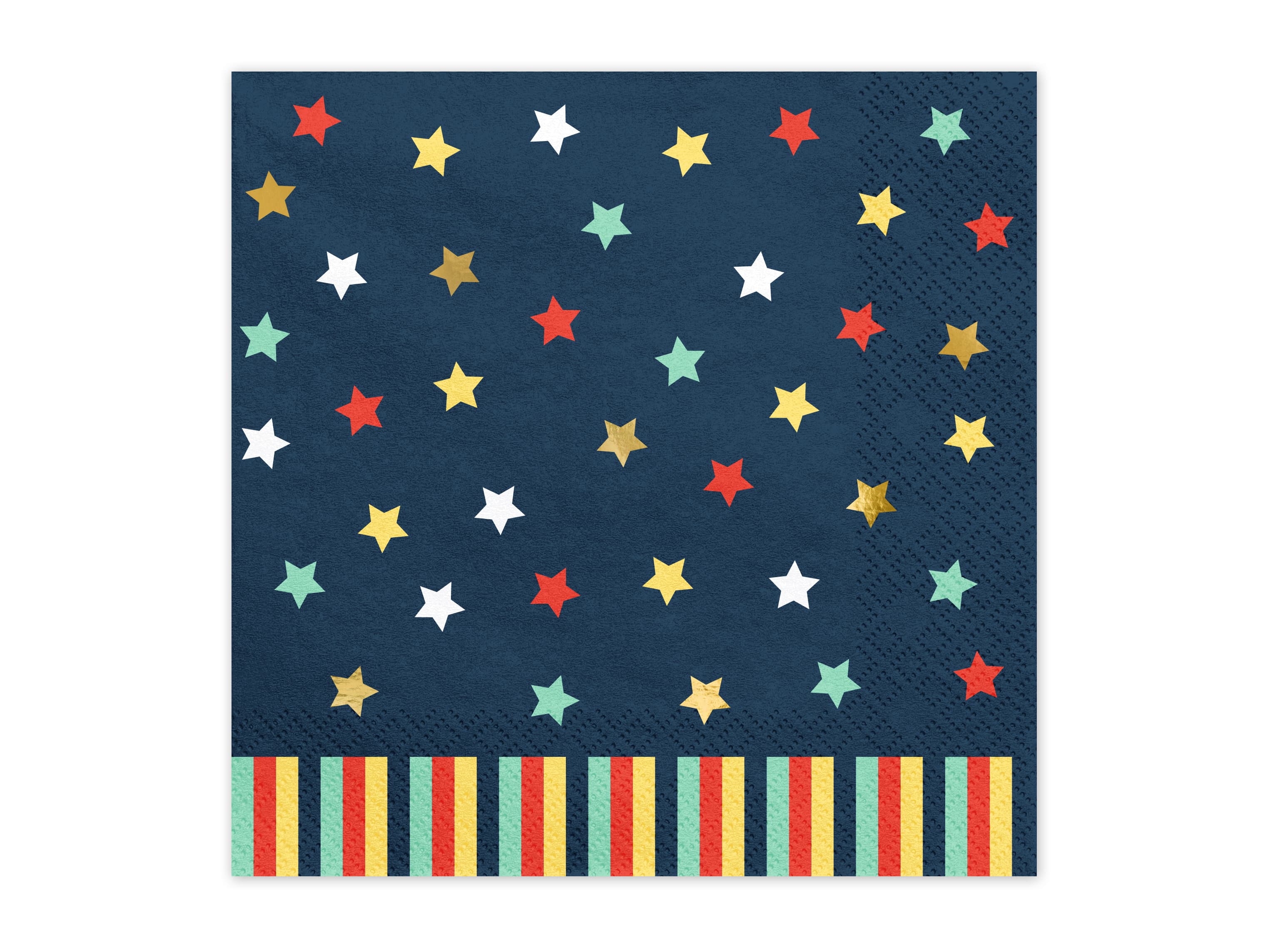 Lot de 12 serviettes bleu étoile