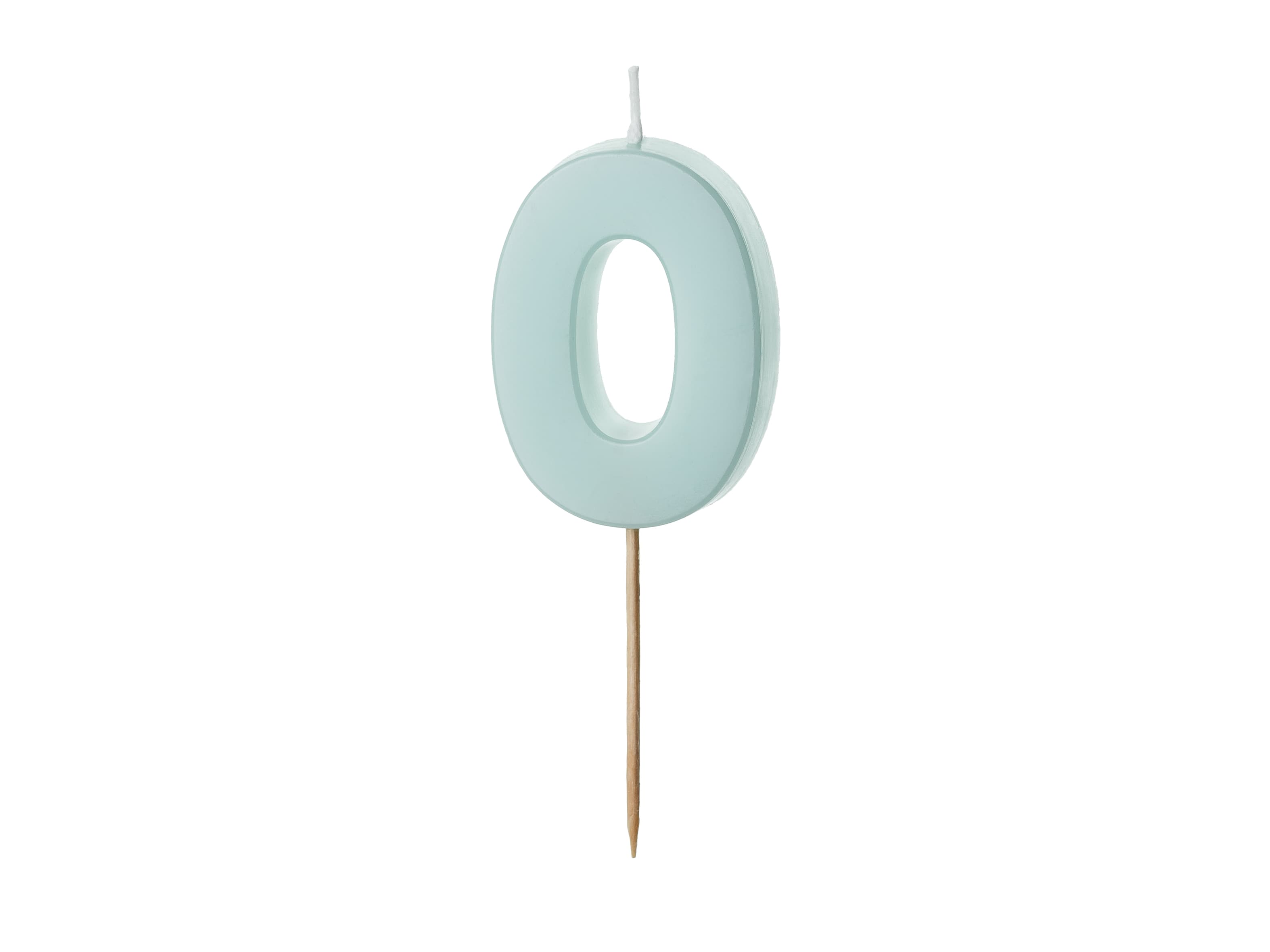 Bougie chiffre bleu clair 0