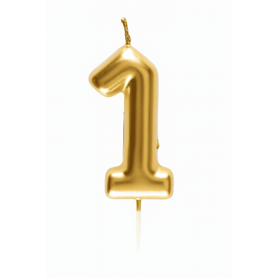Bougie chiffre dorée1