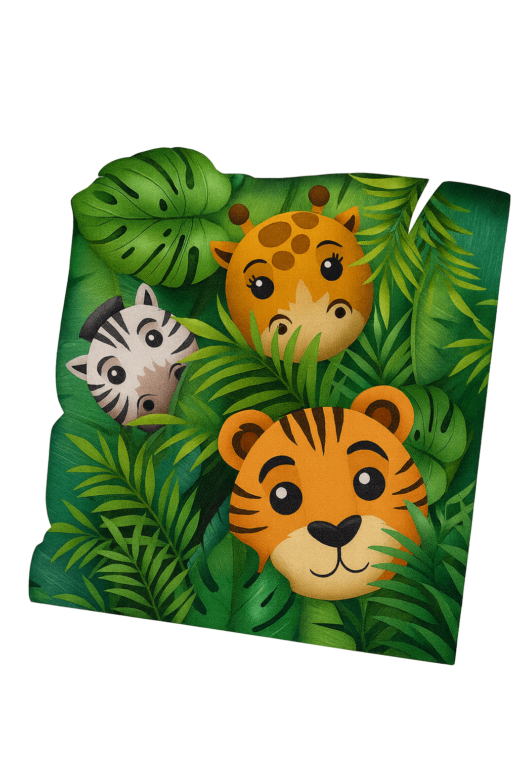 Lot de 12 serviette animaux jungle