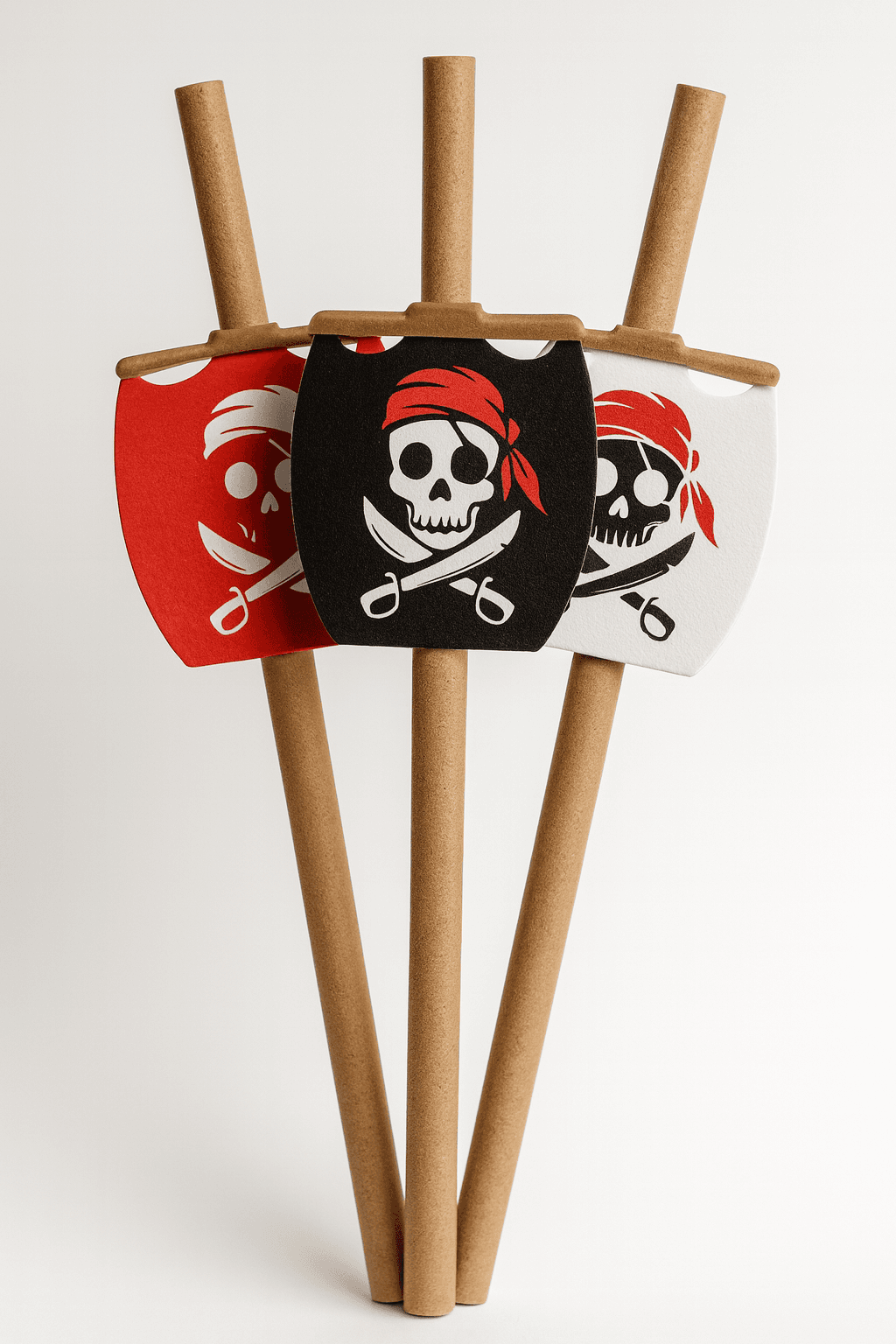 Lot de 6 pailles pirate