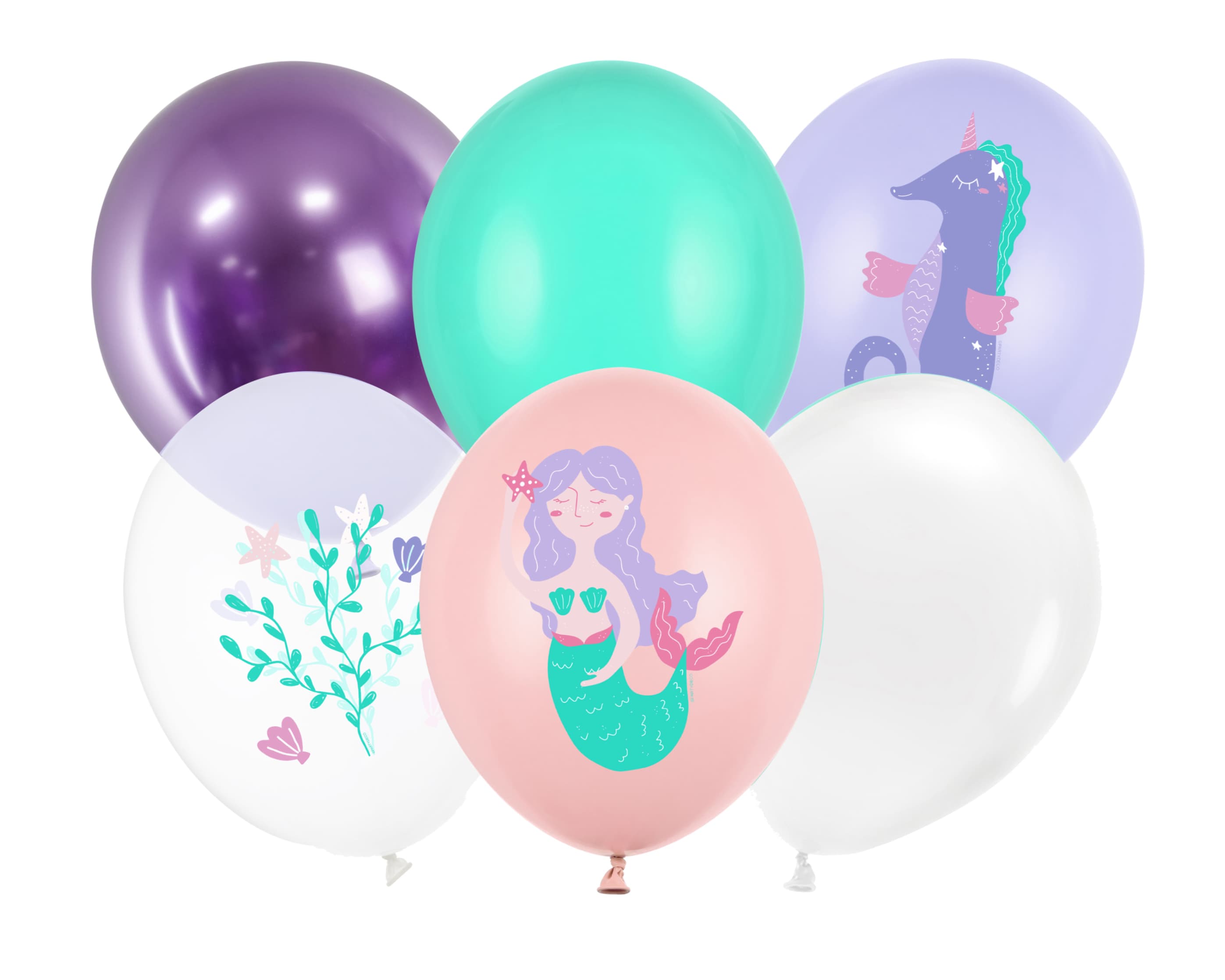 Ballons sirène pastel lot de 6 décoration anniversaire sirène