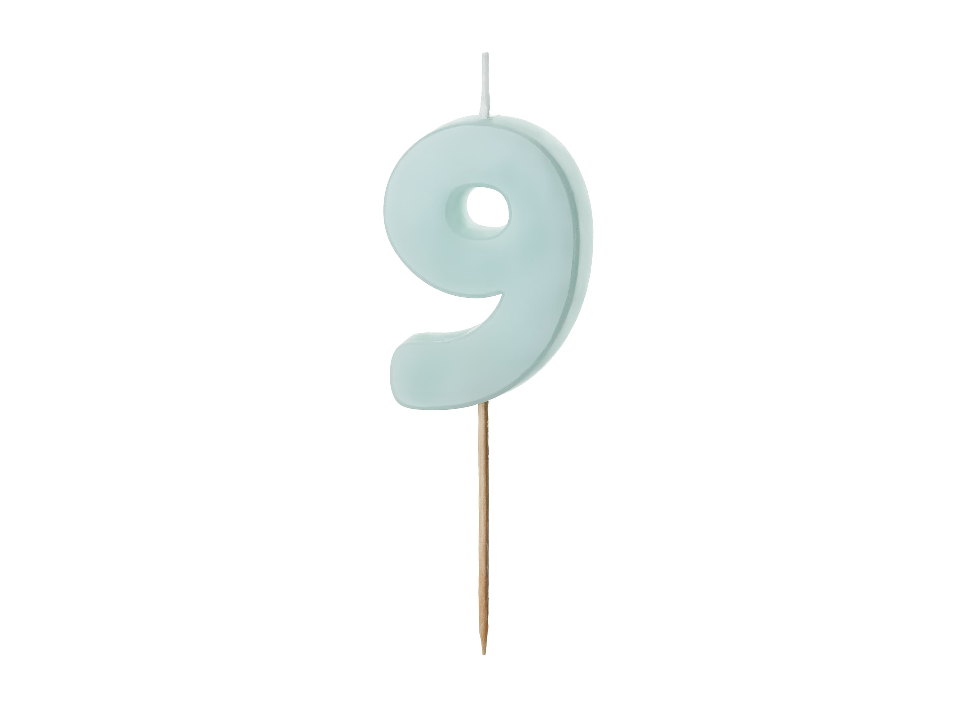 Bougie chiffre bleu clair 9