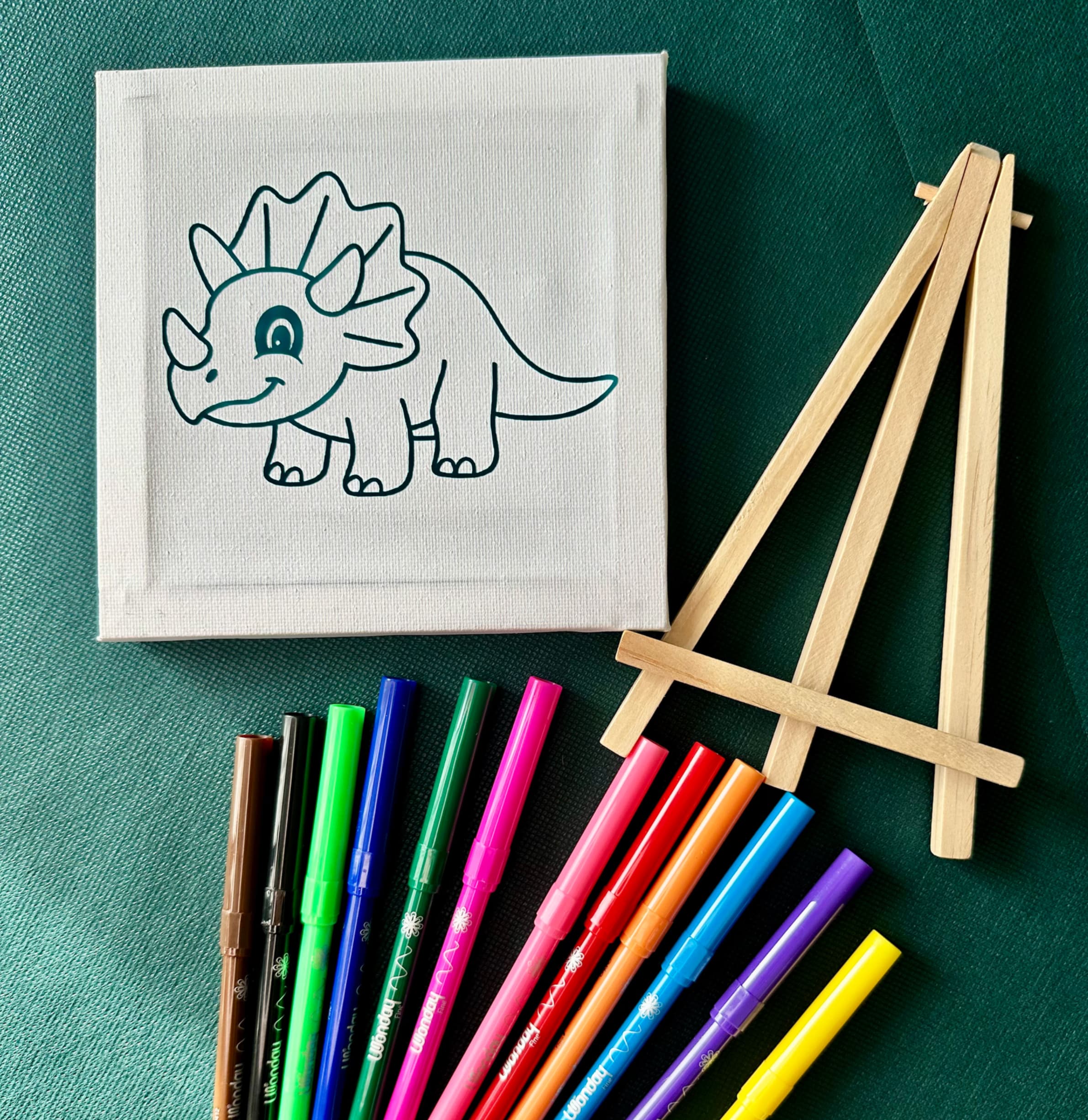 DIY tableau dinosaure à colorier Activité manuelle tarif de base pour 3